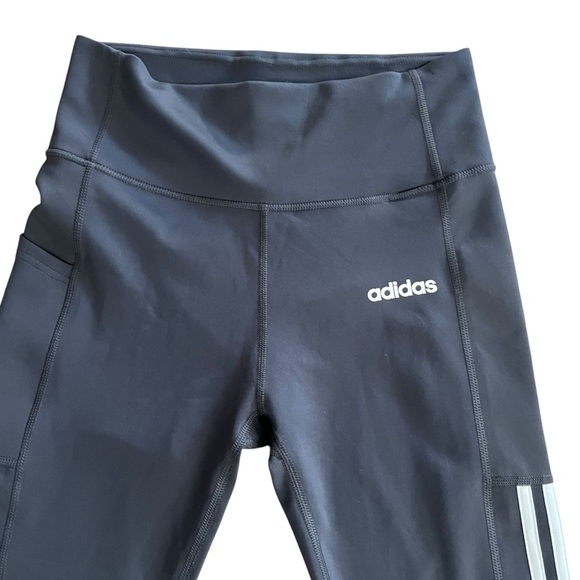 NWT adidas workout Athleisure leggings side stripes women size medium high rise - Picture 2 of 12